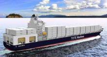 Artist’s rendering of new LNG-powered TOTE ship.